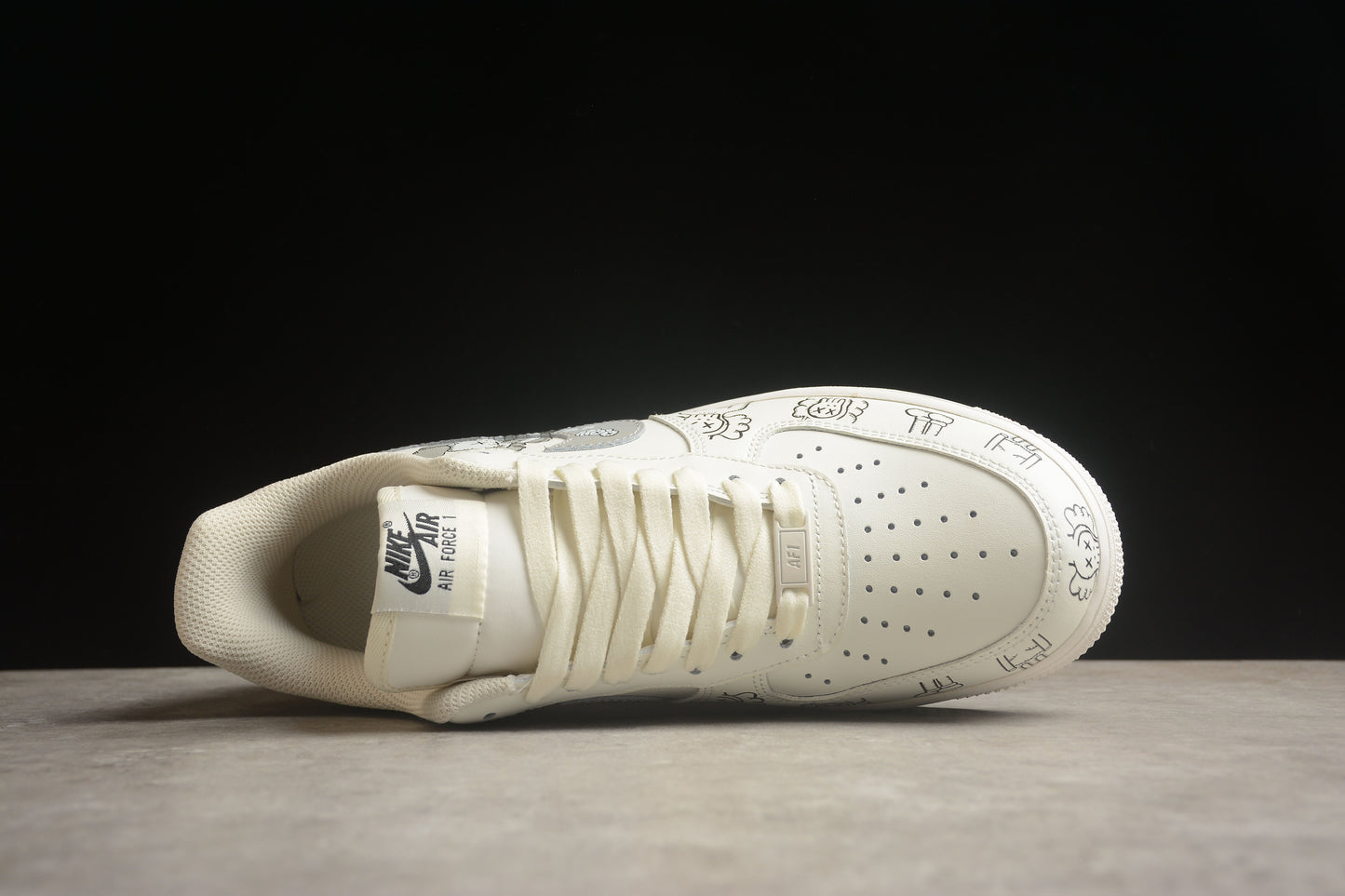 Custom Nike Air Force 1 x KAWS 1 Beige/Grey