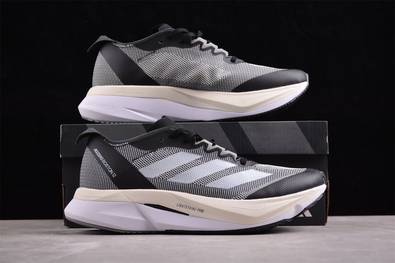 Adidas Adizero Boston 12 Low in Black/White - Best Reps Website 2025