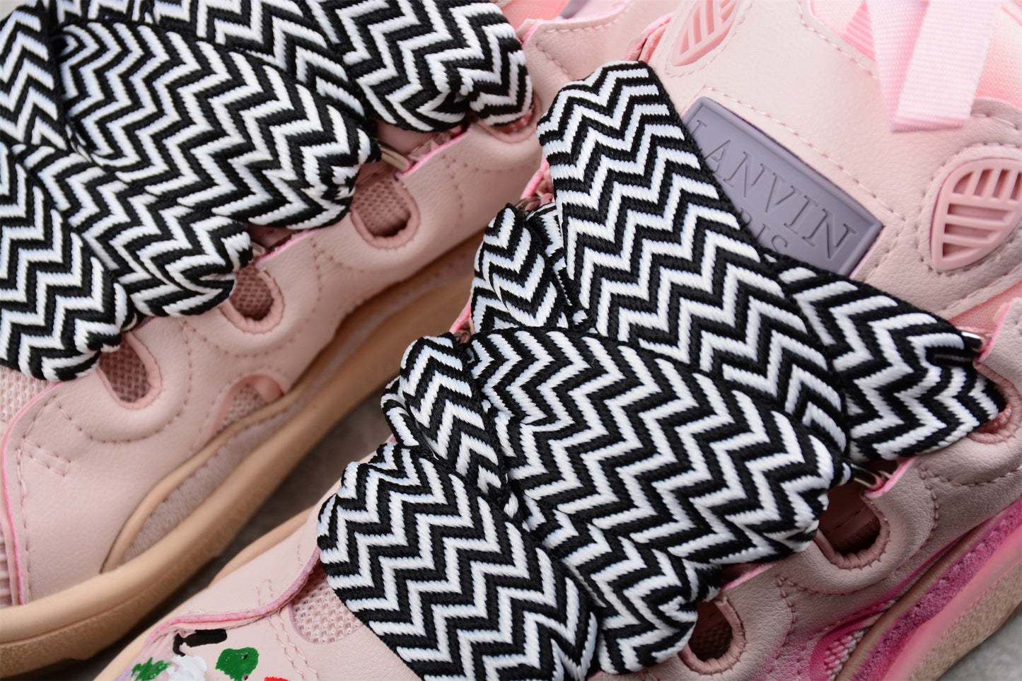 Gallery Dept. x Lanvin Curb Light Sneakers 'Paint Drip – Pale Pink'