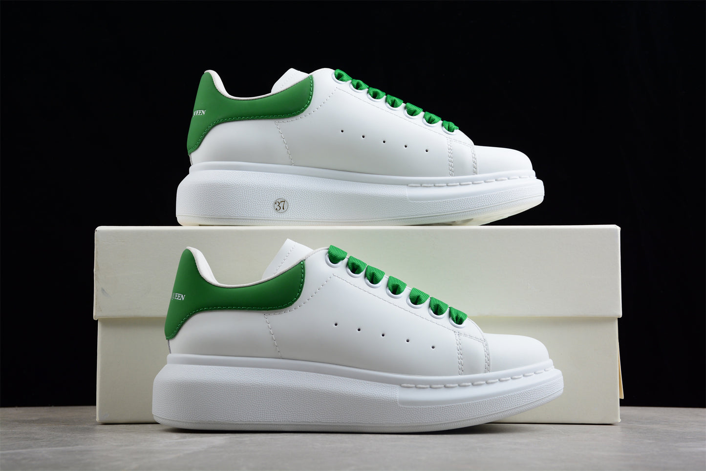 Alexander McQueen Oversized Sneaker in White/Green - Best Reps Website 2025