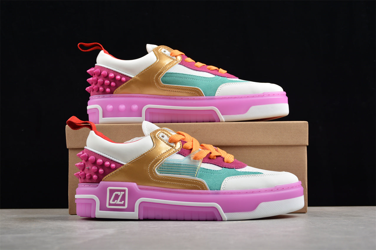 Christian Louboutin Astroloubi Spiked Leather in Pink/Golden-Switchreps