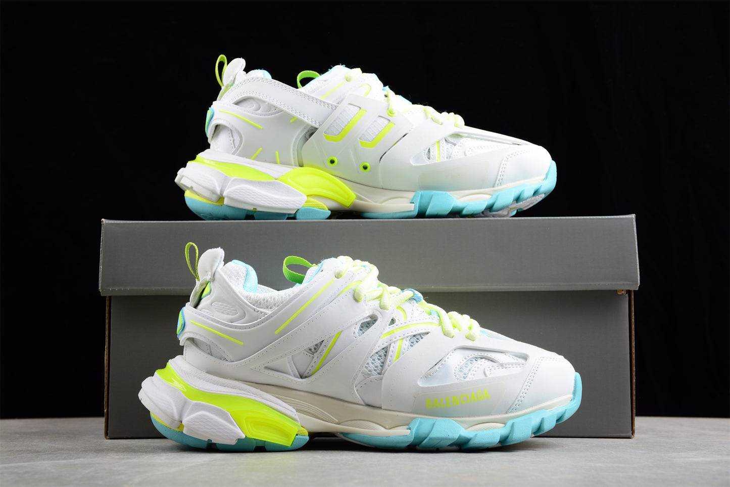 Balenciaga Track – White / Fluorescent Yellow / Turquoise - Best Reps Website 2025