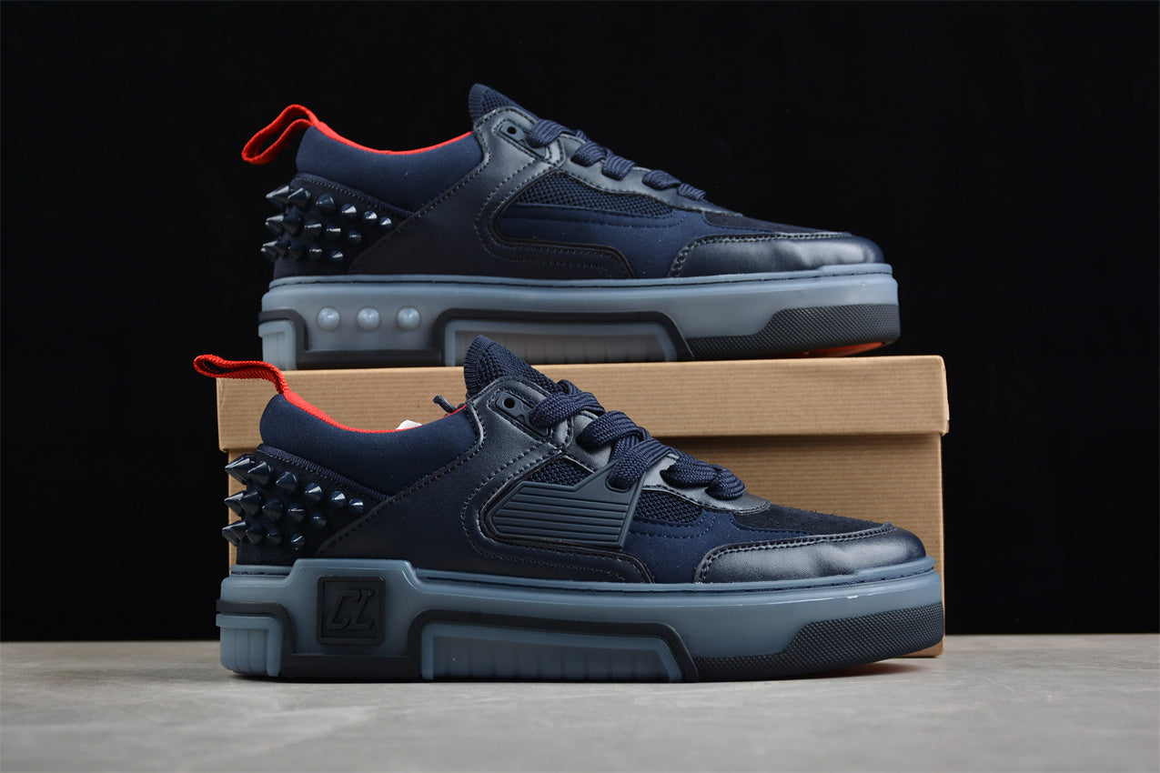 Christian Louboutin Astroloubi Lace-Up Sneakers in Navy Blue -Switchreps