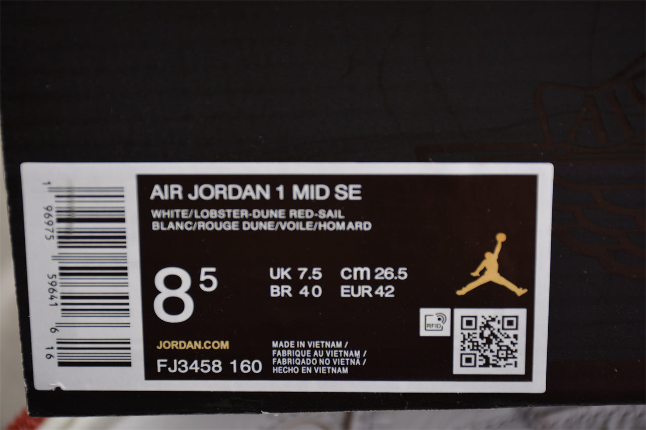 Nike Air Jordan 1 Mid "White Red Lobster" - Best Reps Website 2025
