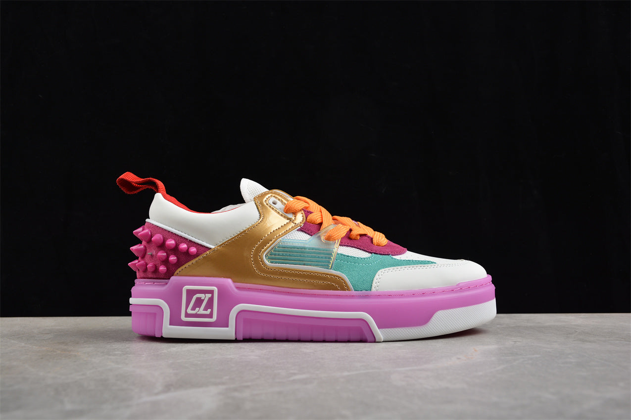 Christian Louboutin Astroloubi Spiked Leather in Pink/Golden