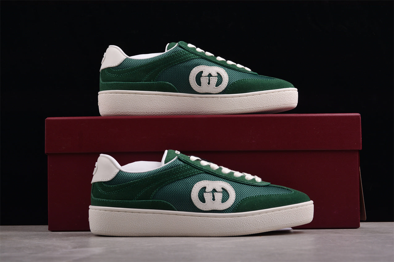 Gucci Interlocking G Green Suede Low Top Sneakers - Best Reps Website 2025