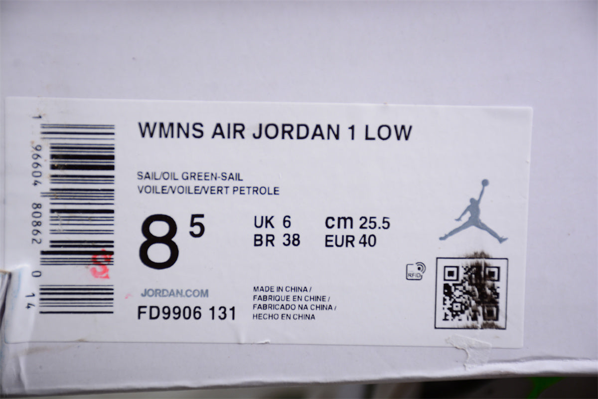 Air Jordan 1 Low Custom Sail White Oil Green - Best Reps Website 2025