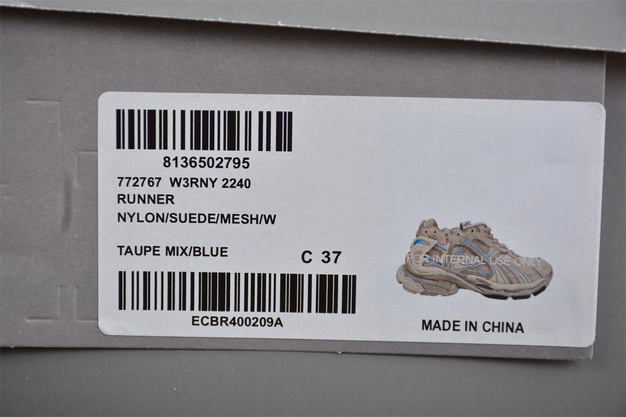Balenciaga Women's Runner Sneaker in Taupe/Blue - Best Reps Website 2025