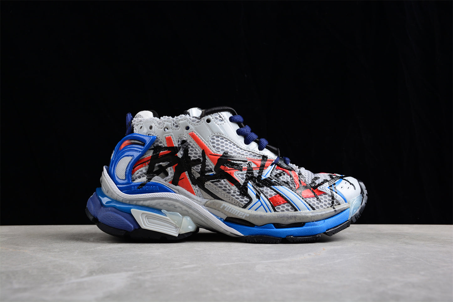 Balenciaga Runner 7.0 – Blue/Orange Graffiti - Best Reps Website 2025
