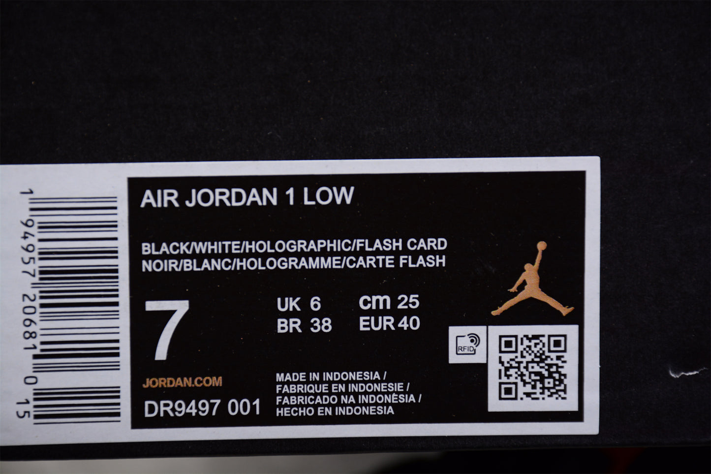Nike Air Jordan 1 Low Hologram Sneakers Black/White - Best Reps Website 2025