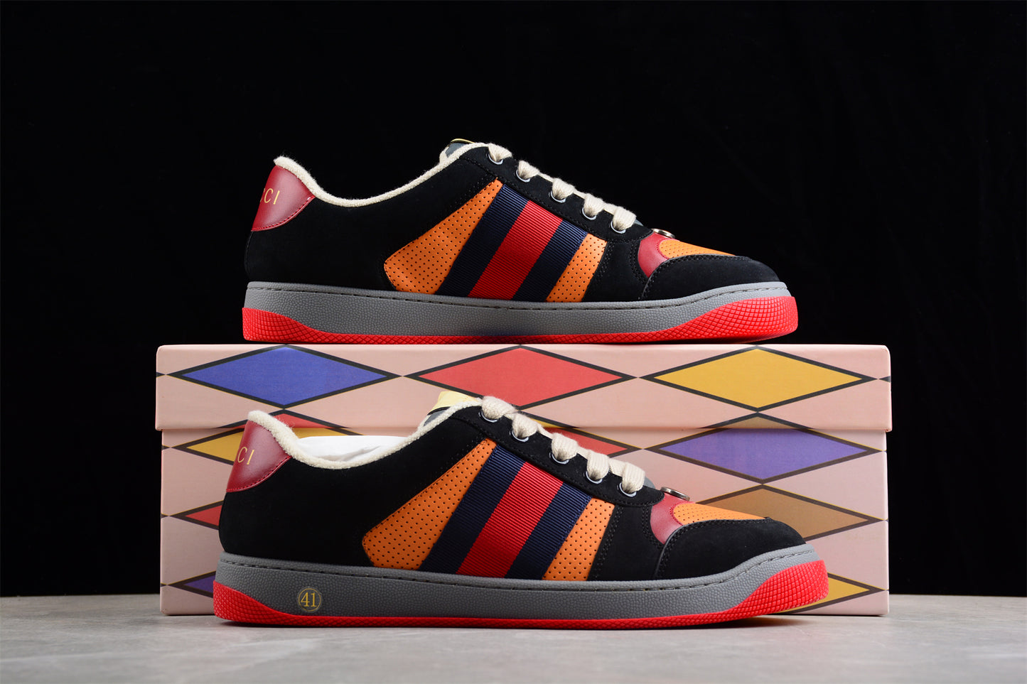 Gucci Screener Trainer, Orange Leather, Tiger Limited Edition - Best Reps Website 2025