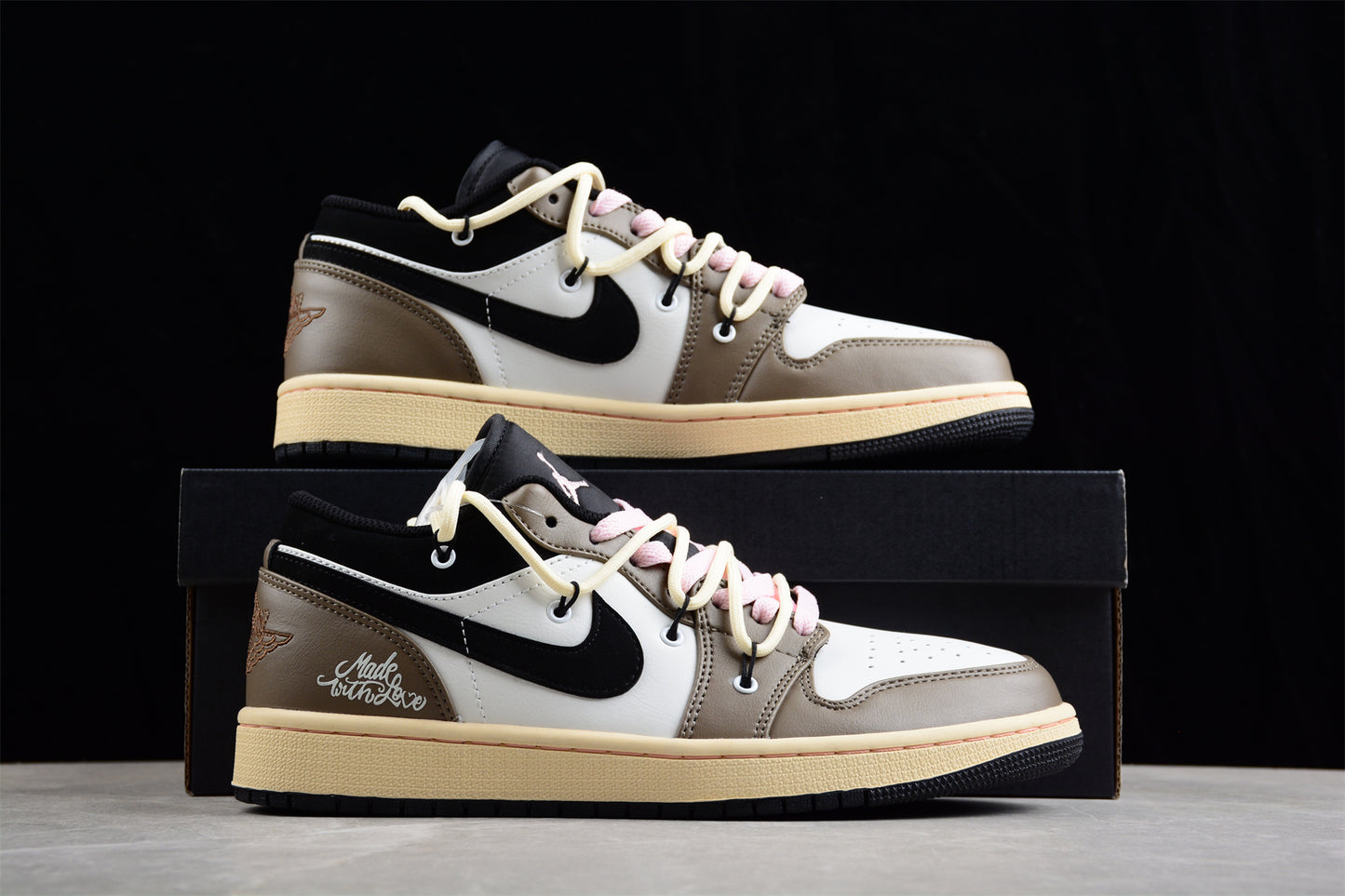 Custom Air Jordan 1 Low White Brown Black - Best Reps Website 2025
