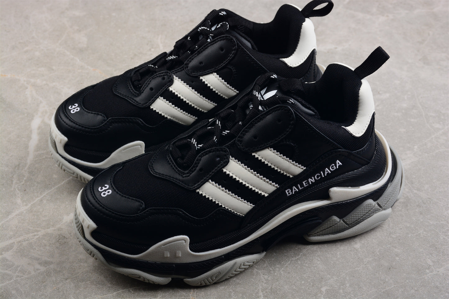 Balenciaga x Adidas Triple S – Black - Best Reps Website 2025
