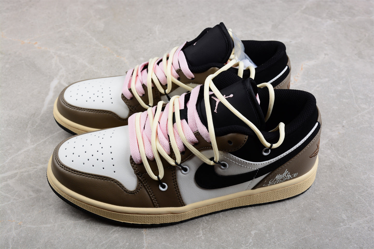 Custom Air Jordan 1 Low White Brown Black - Best Reps Website 2025