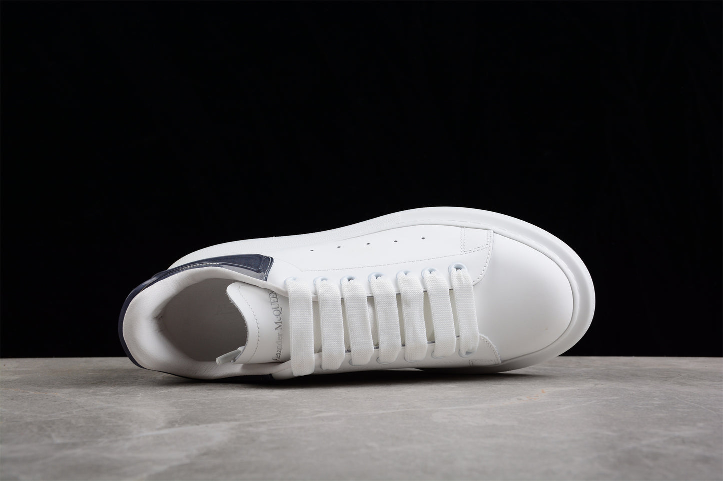 Alexander McQueen Oversized Sneaker in White/Navy - Best Reps Website 2025