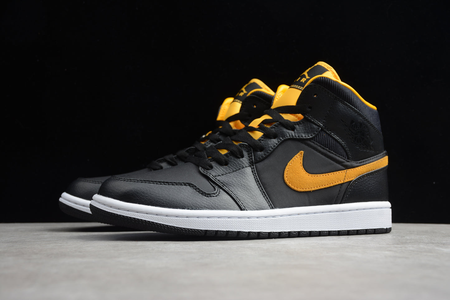 Nike Air Jordan 1 Mid "Black Metallic Gold White" - Best Reps Website 2025