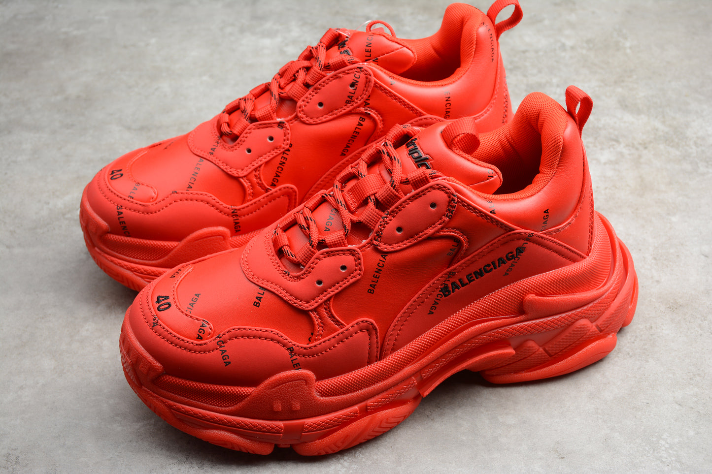 Balenciaga Triple S – Allover Logo Red - Best Reps Website 2025