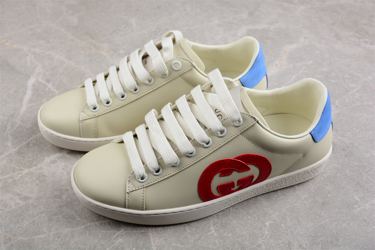 GUCCI Men’s Ace Interlocking G Logo Leather Sneakers White - Best Reps Website 2025
