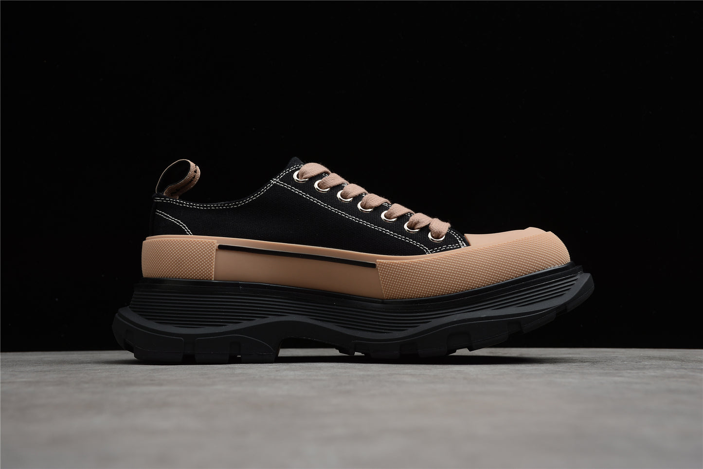 Alexander McQueen Tread Slick Low in Black/Tan - Best Reps Website 2025