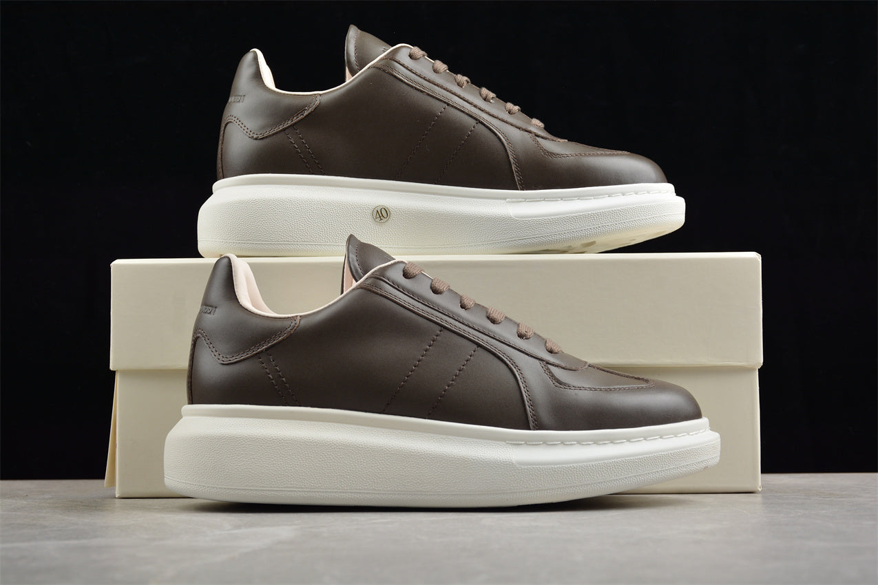 Alexander McQueen Oversized Leather Sneakers in Brown - Best Reps Website 2025