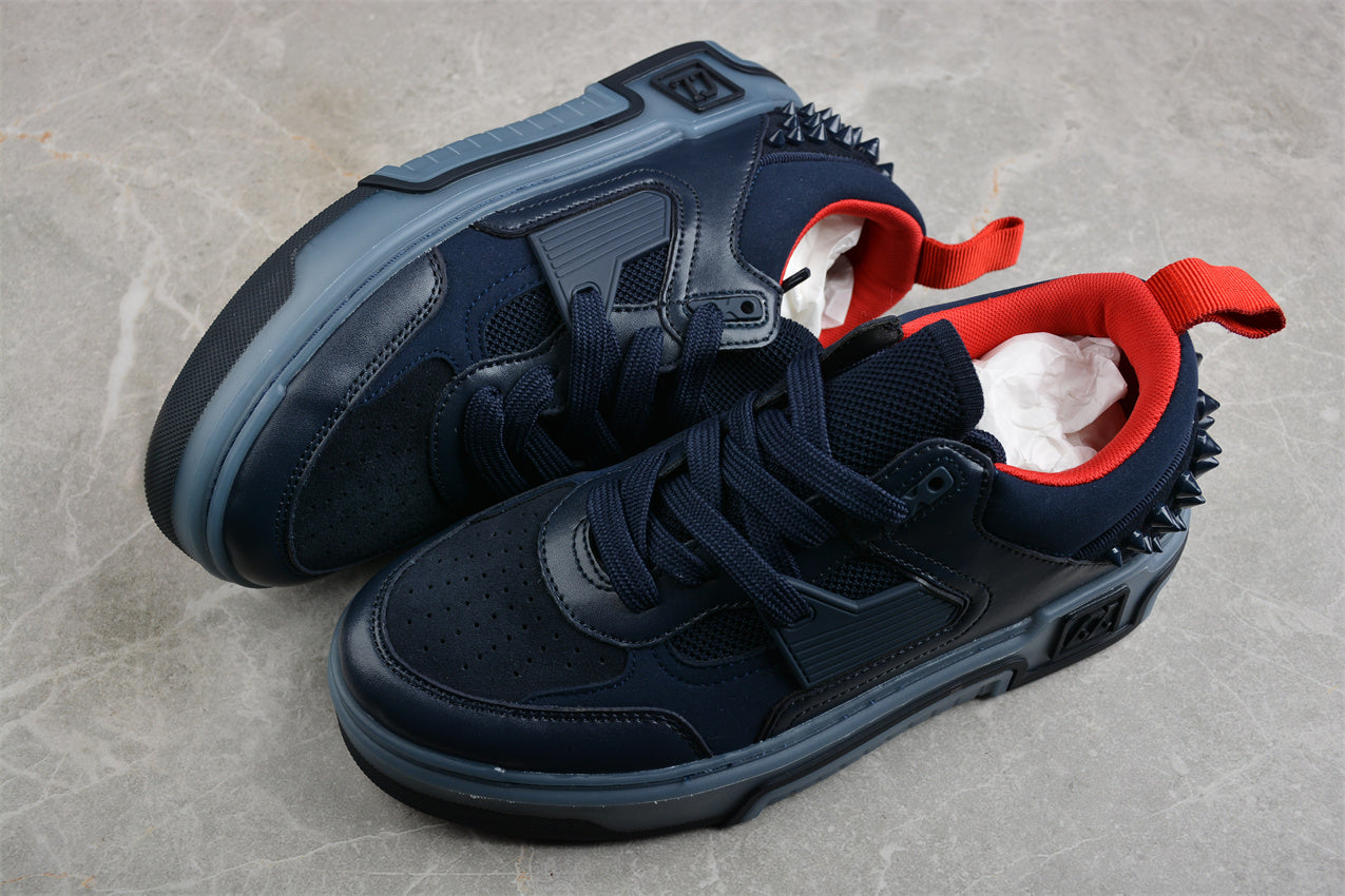 Christian Louboutin Astroloubi Lace-Up Sneakers in Navy Blue -Switchreps