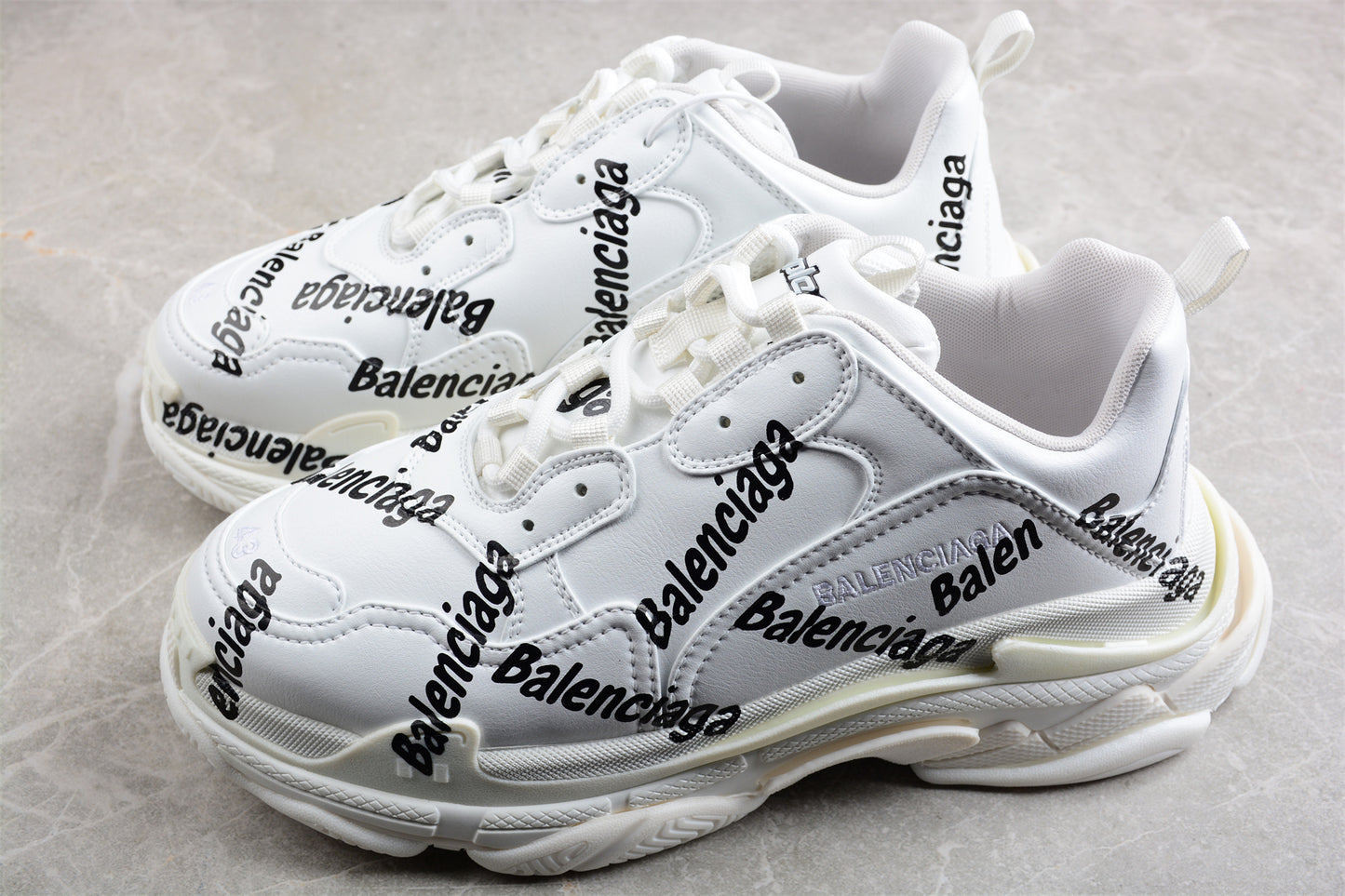 Balenciaga Triple S – Allover Logo White - Best Reps Website 2025