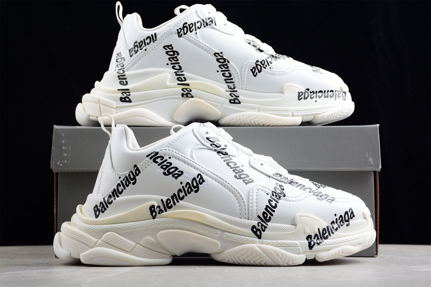 Balenciaga Triple S – Allover Logo White - Best Reps Website 2025