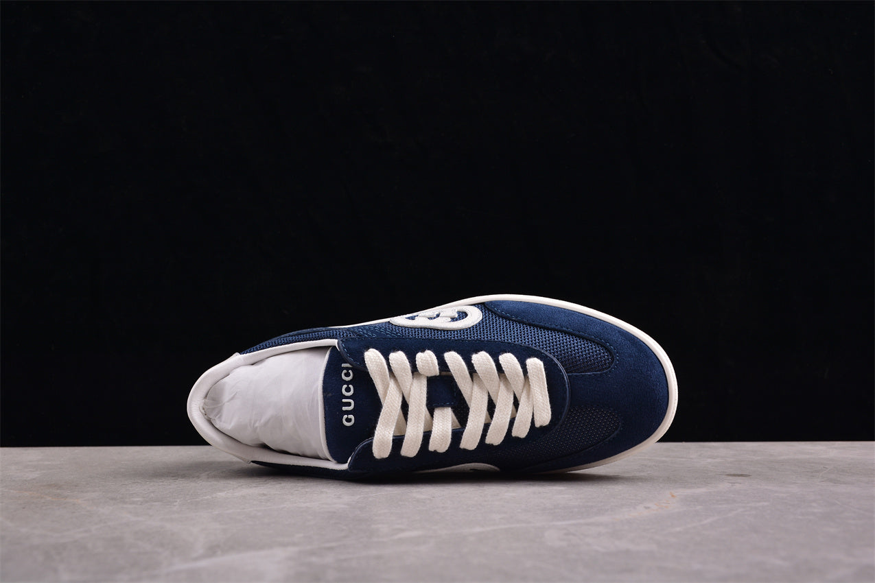 Gucci Interlocking G Men's Blue/White Suede Low Top Sneakers - Best Reps Website 2025