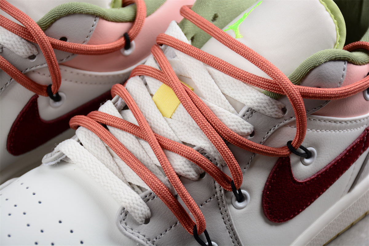 Custom Air Jordan 1 Low White Grey Pink - Best Reps Website 2025