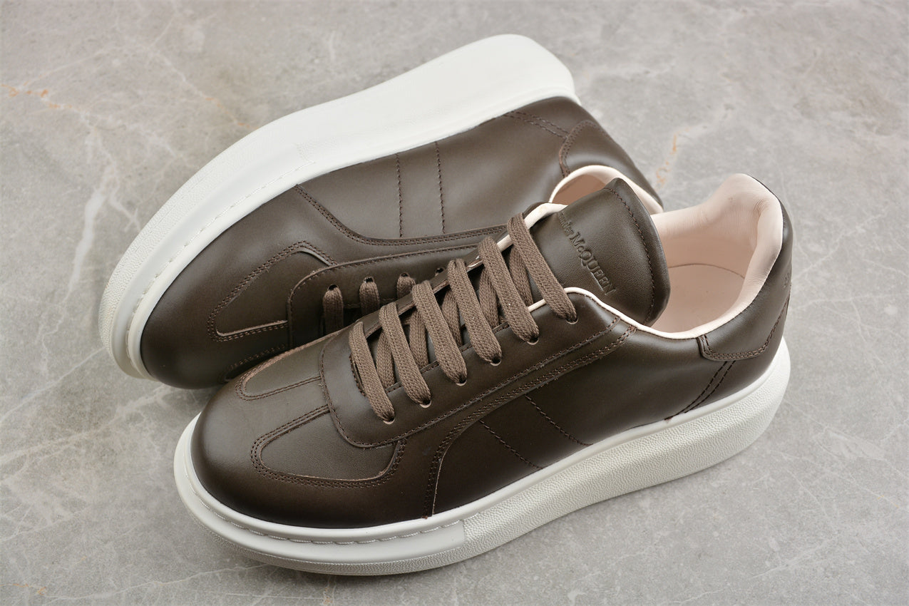 Alexander McQueen Oversized Leather Sneakers in Brown - Best Reps Website 2025