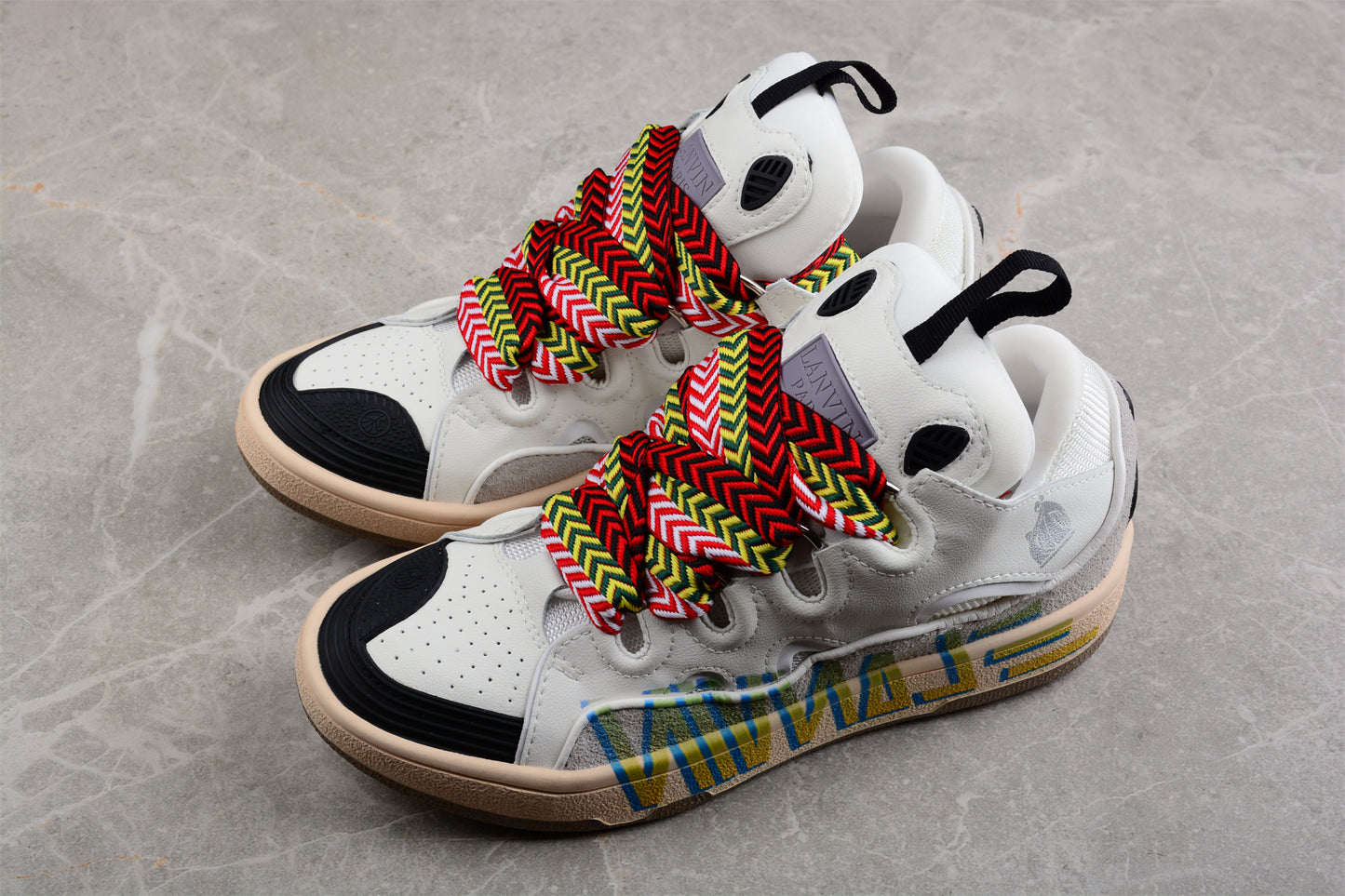 Lanvin Leather Curb Sneaker 'White Ivory'