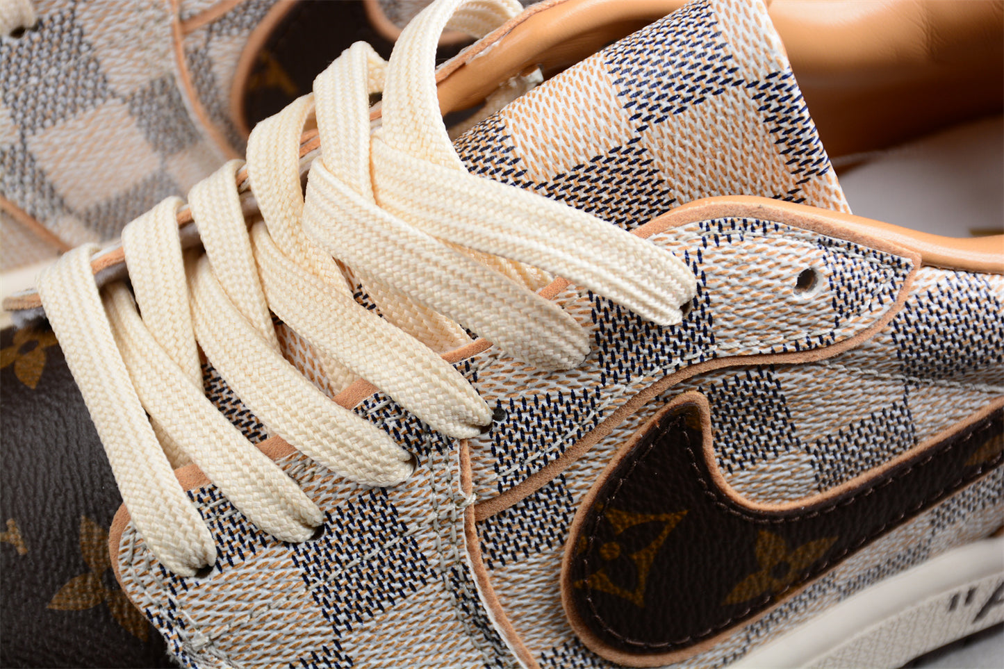 Air Jordan 1 Low OG Custom "Damier Azur/Brown/LV Monogram" - Best Reps Website 2025