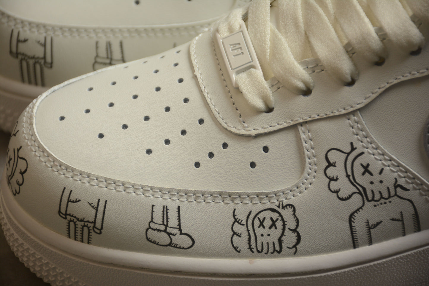 Custom Nike Air Force 1 x KAWS 1 Beige/Grey
