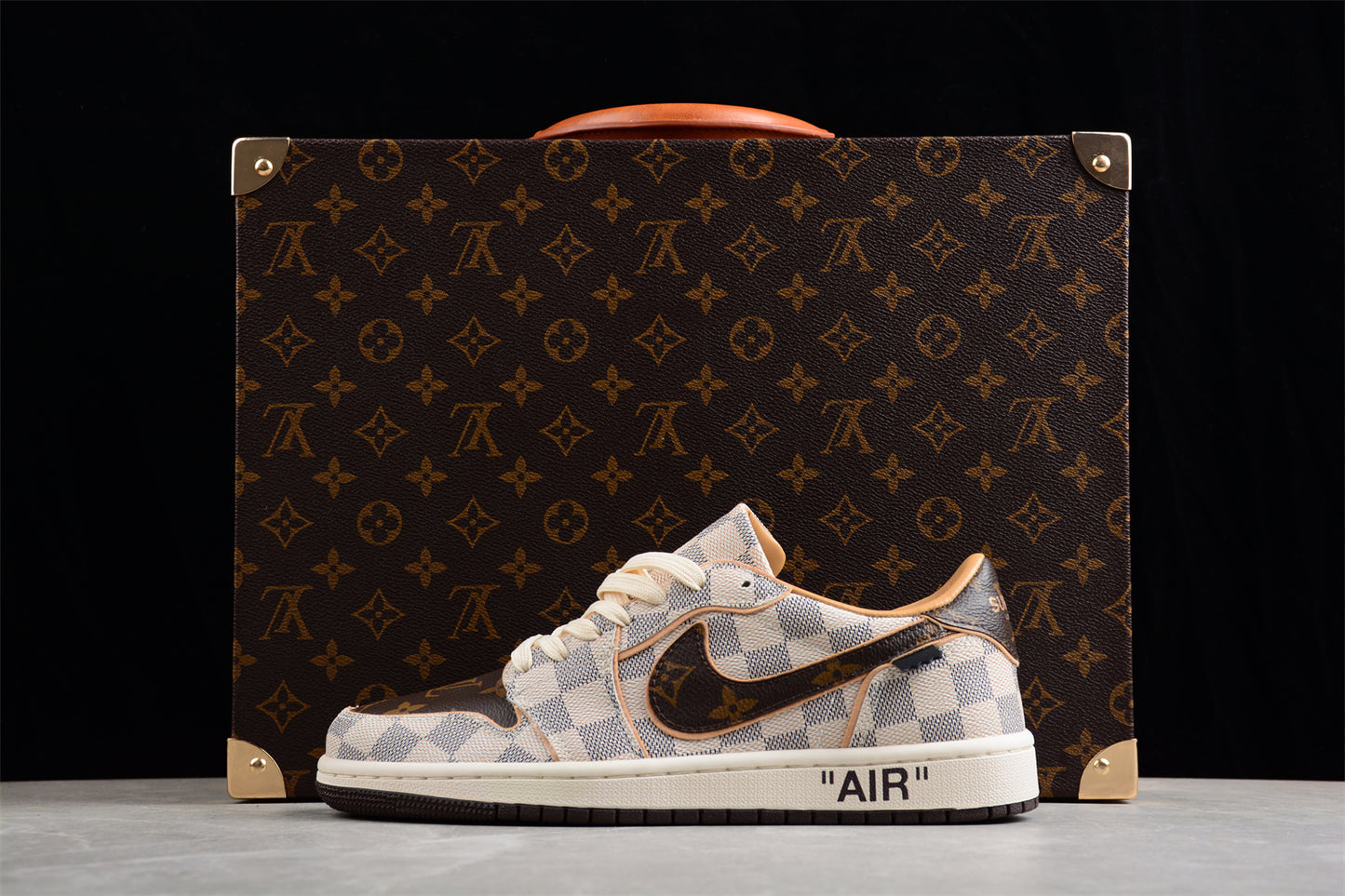Air Jordan 1 Low OG Custom "Damier Azur/Brown/LV Monogram" - Best Reps Website 2025