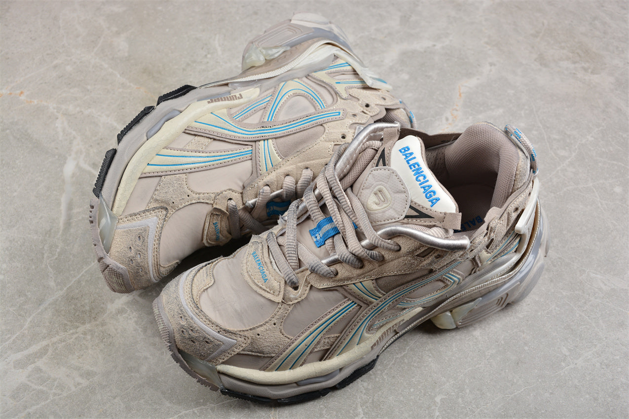Balenciaga Women's Runner Sneaker in Taupe/Blue - Best Reps Website 2025