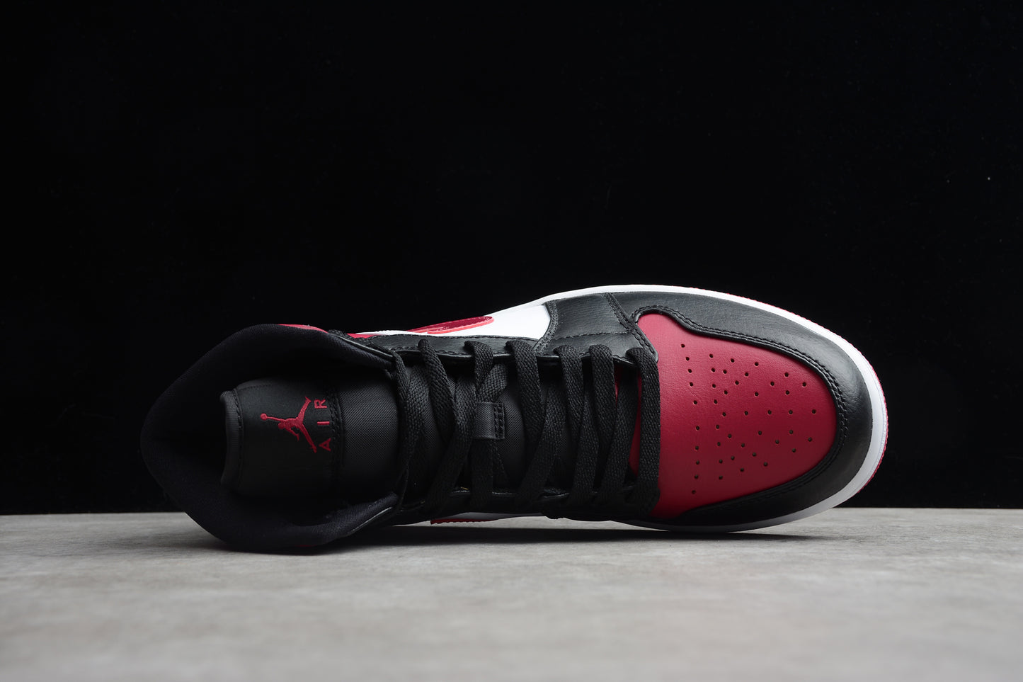 Nike Air Jordan 1 Mid "Bred Toe" (Black/Red/White) - Best Reps Website 2025