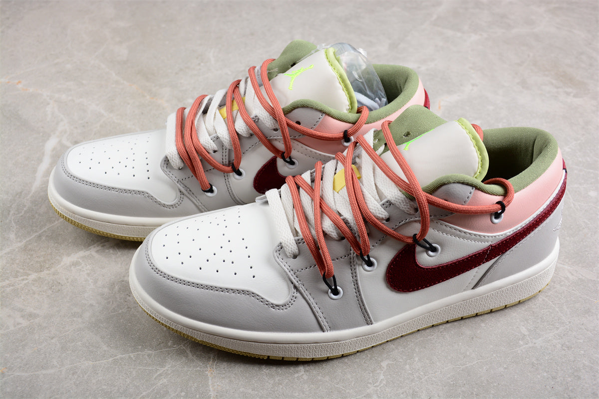 Custom Air Jordan 1 Low White Grey Pink - Best Reps Website 2025