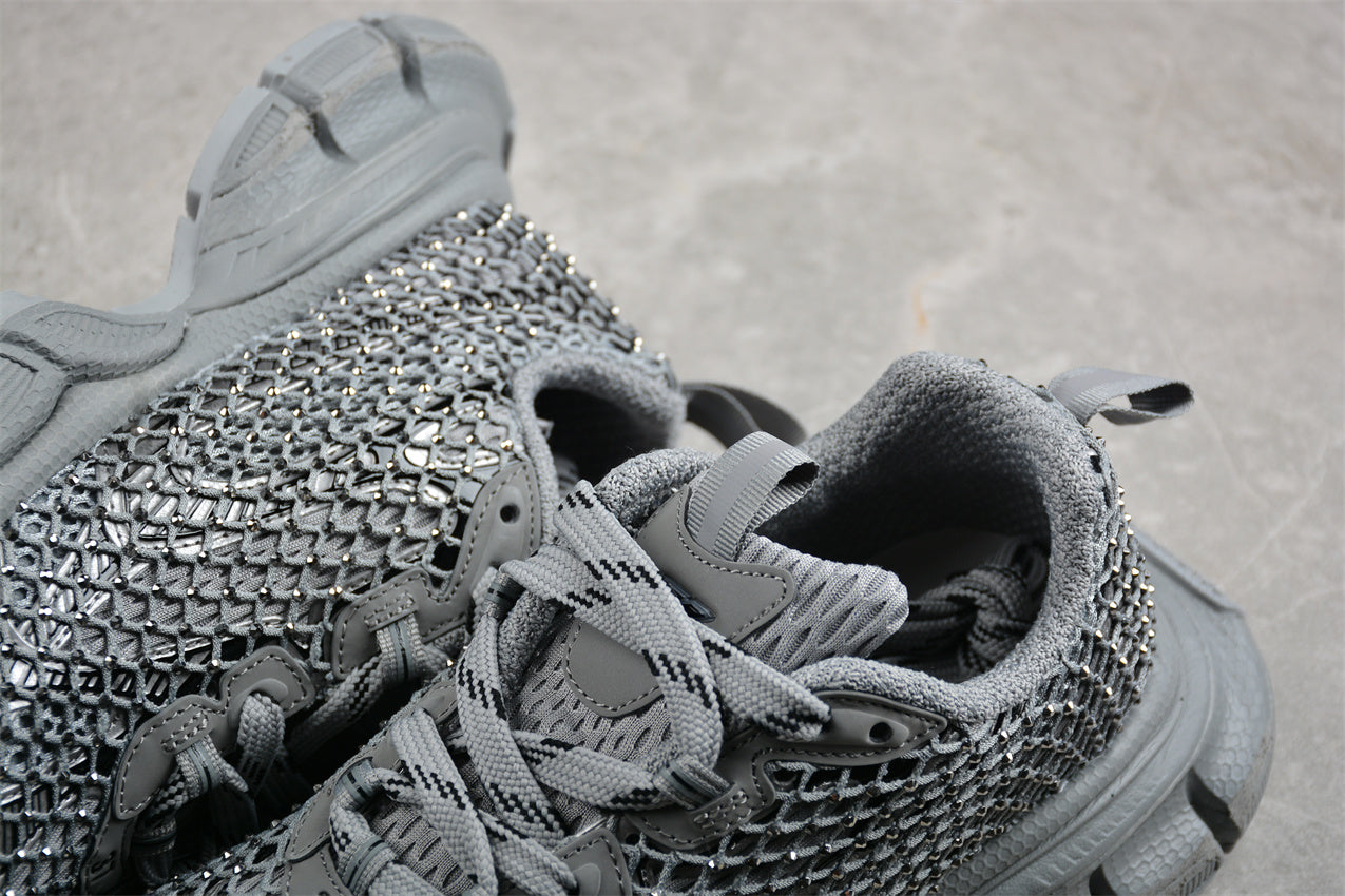 Balenciaga 3XL Fishnet Sneakers – Silver - Best Reps Website 2025