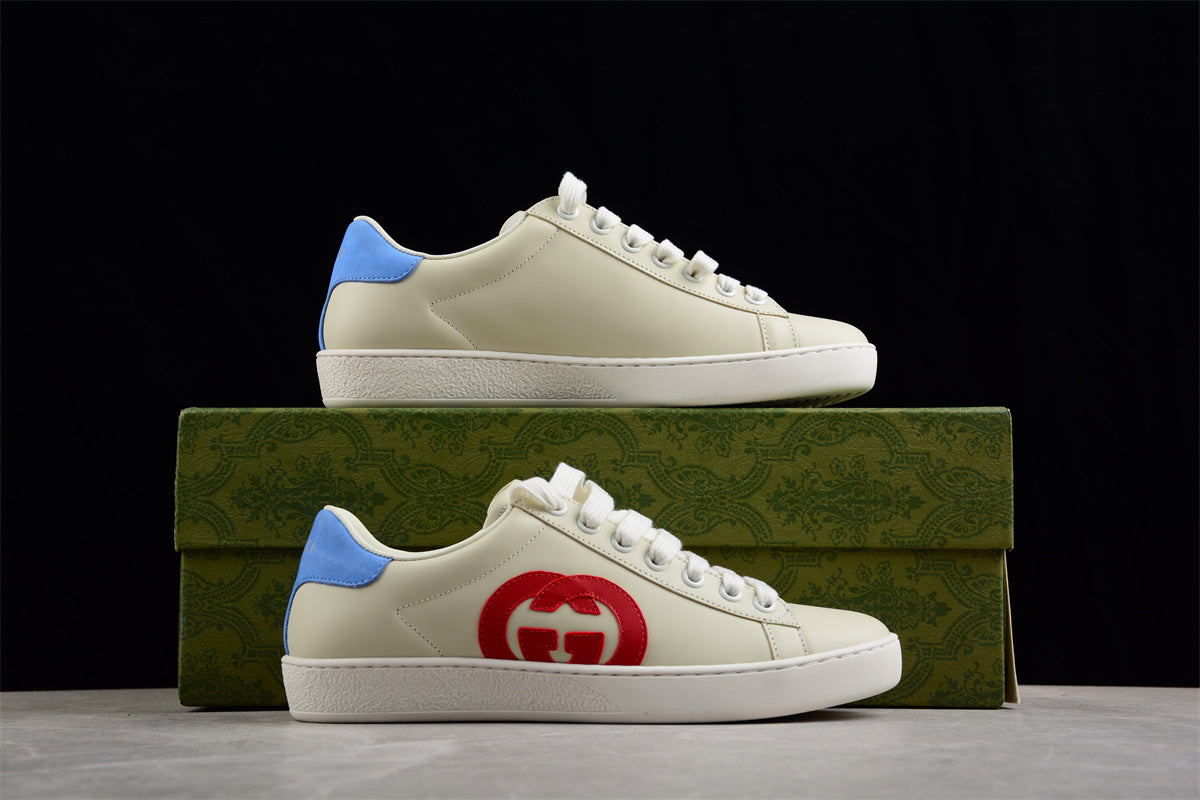 GUCCI Men’s Ace Interlocking G Logo Leather Sneakers White - Best Reps Website 2025