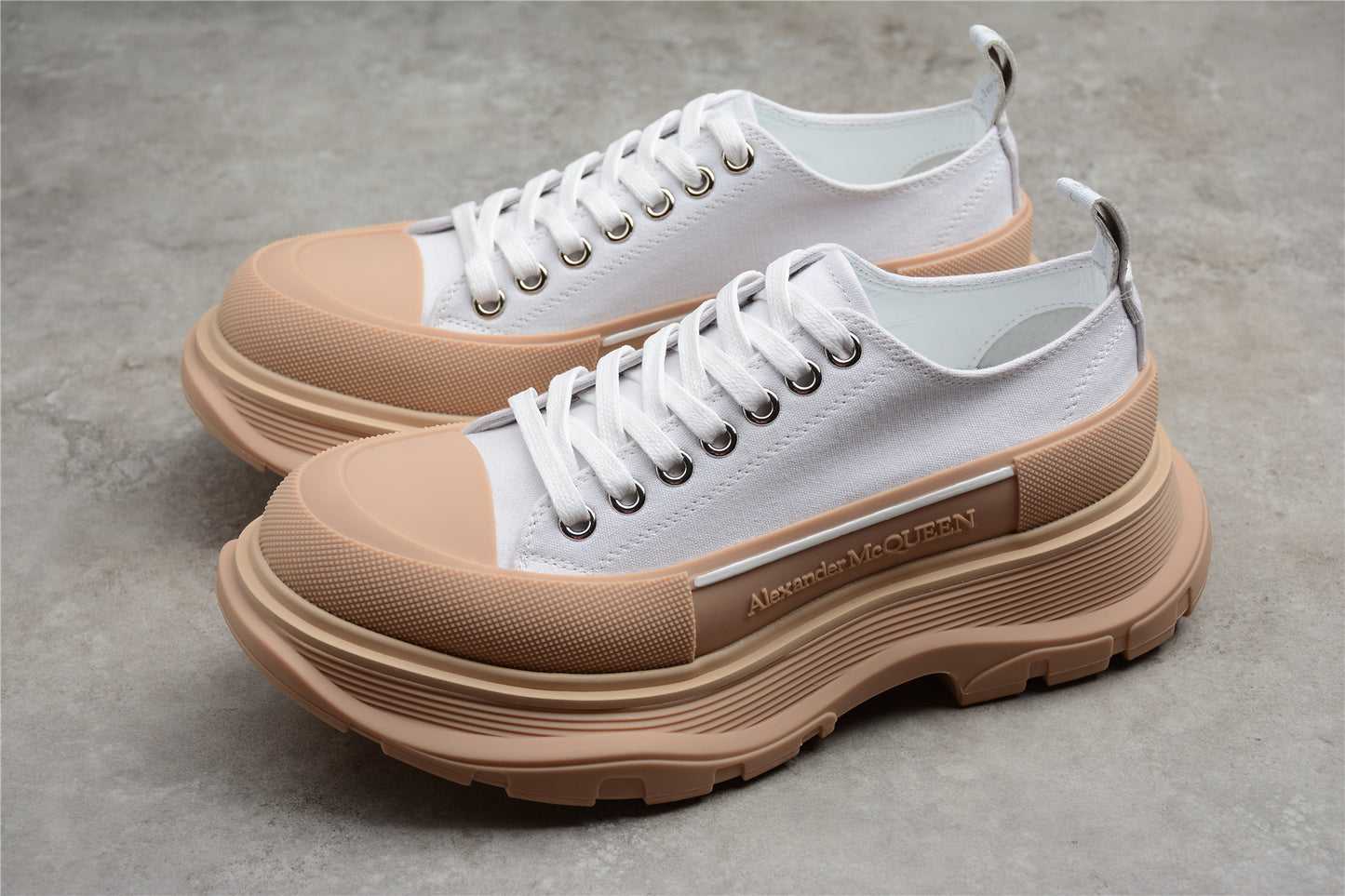 Alexander McQueen Tread Slick Low in White/Tan - Best Reps Website 2025