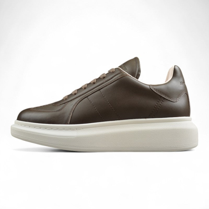 Alexander McQueen Oversized Leather Sneakers in Brown - Best Reps Website 2025