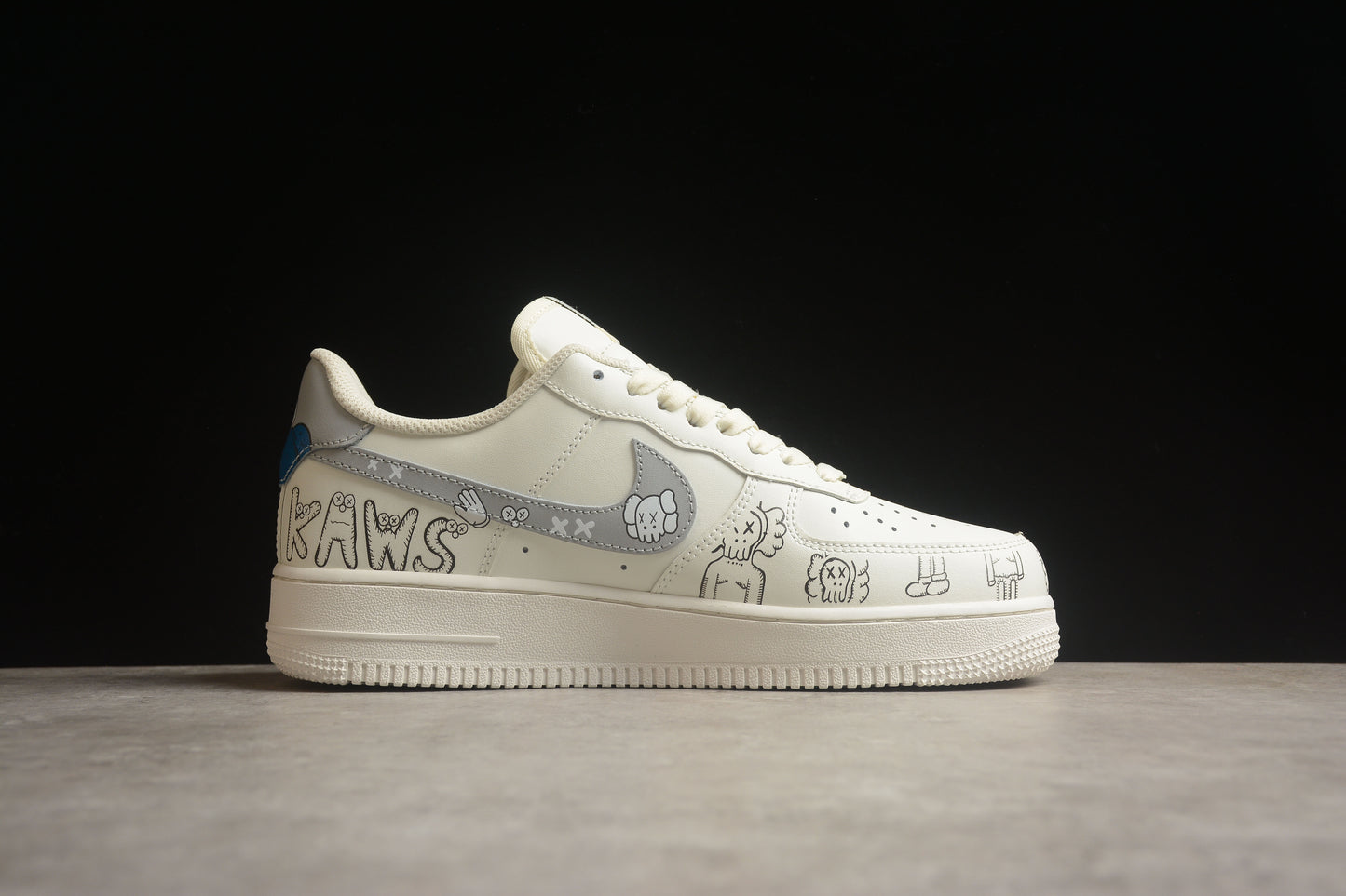 Custom Nike Air Force 1 x KAWS 1 Beige/Grey