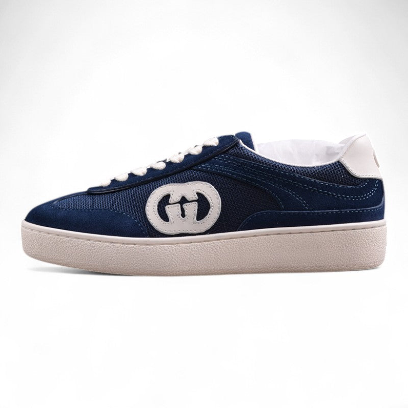 Gucci Interlocking G Men's Blue/White Suede Low Top Sneakers - Best Reps Website 2025