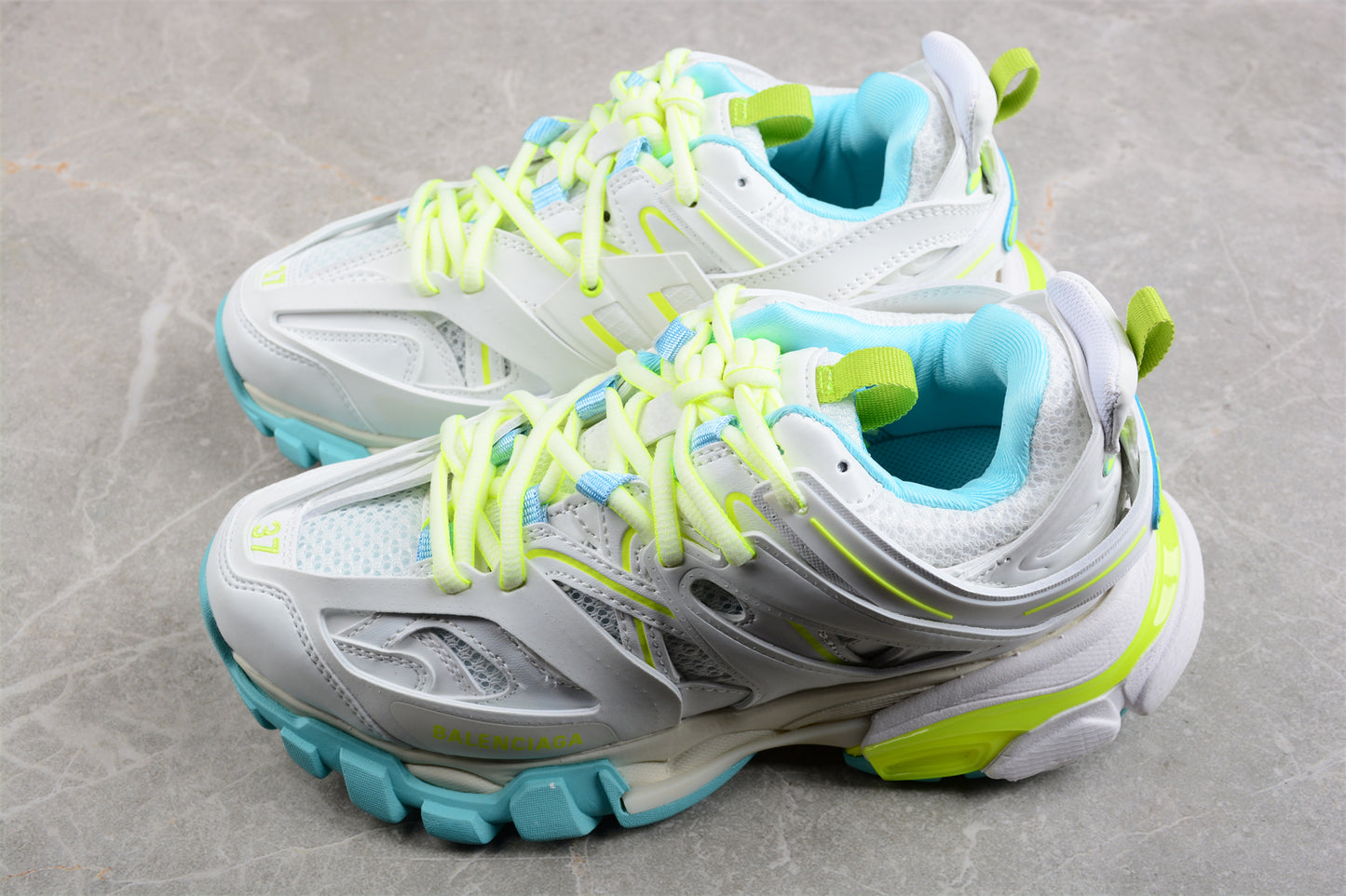 Balenciaga Track – White / Fluorescent Yellow / Turquoise - Best Reps Website 2025