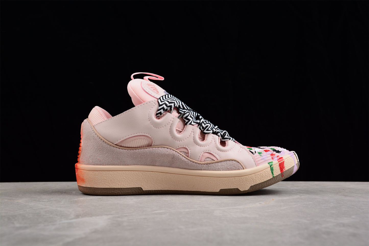 Gallery Dept. x Lanvin Curb Light Sneakers 'Paint Drip – Pale Pink'