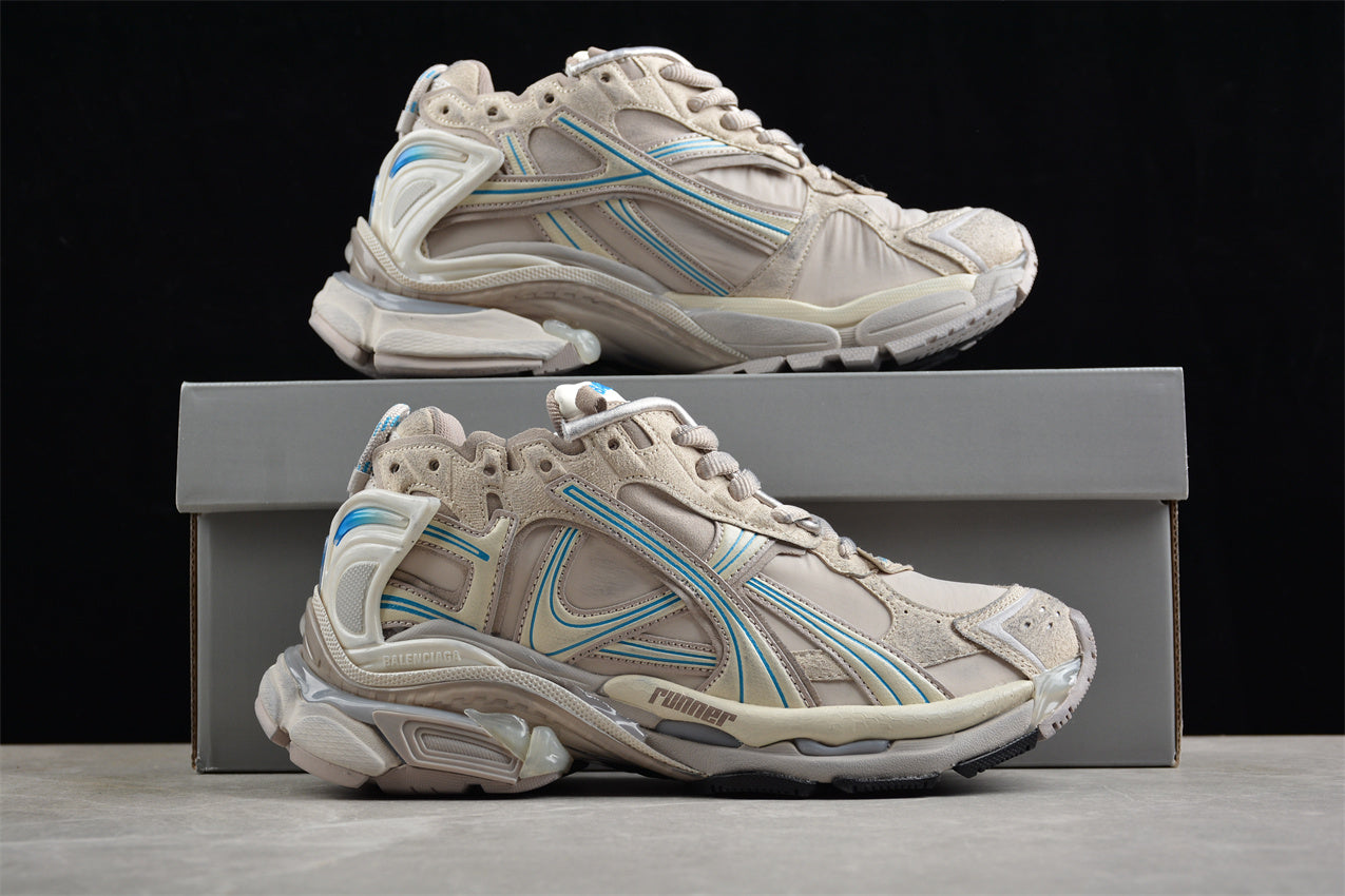 Balenciaga Women's Runner Sneaker in Taupe/Blue - Best Reps Website 2025