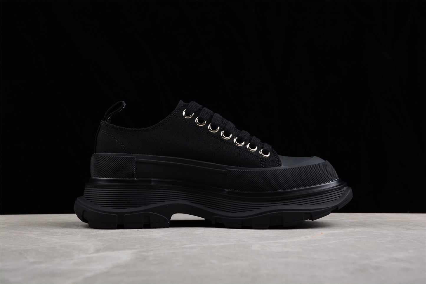 Alexander McQueen Tread Slick Low Lace-Up in Canvas Graffiti Black - Best Reps Website 2025