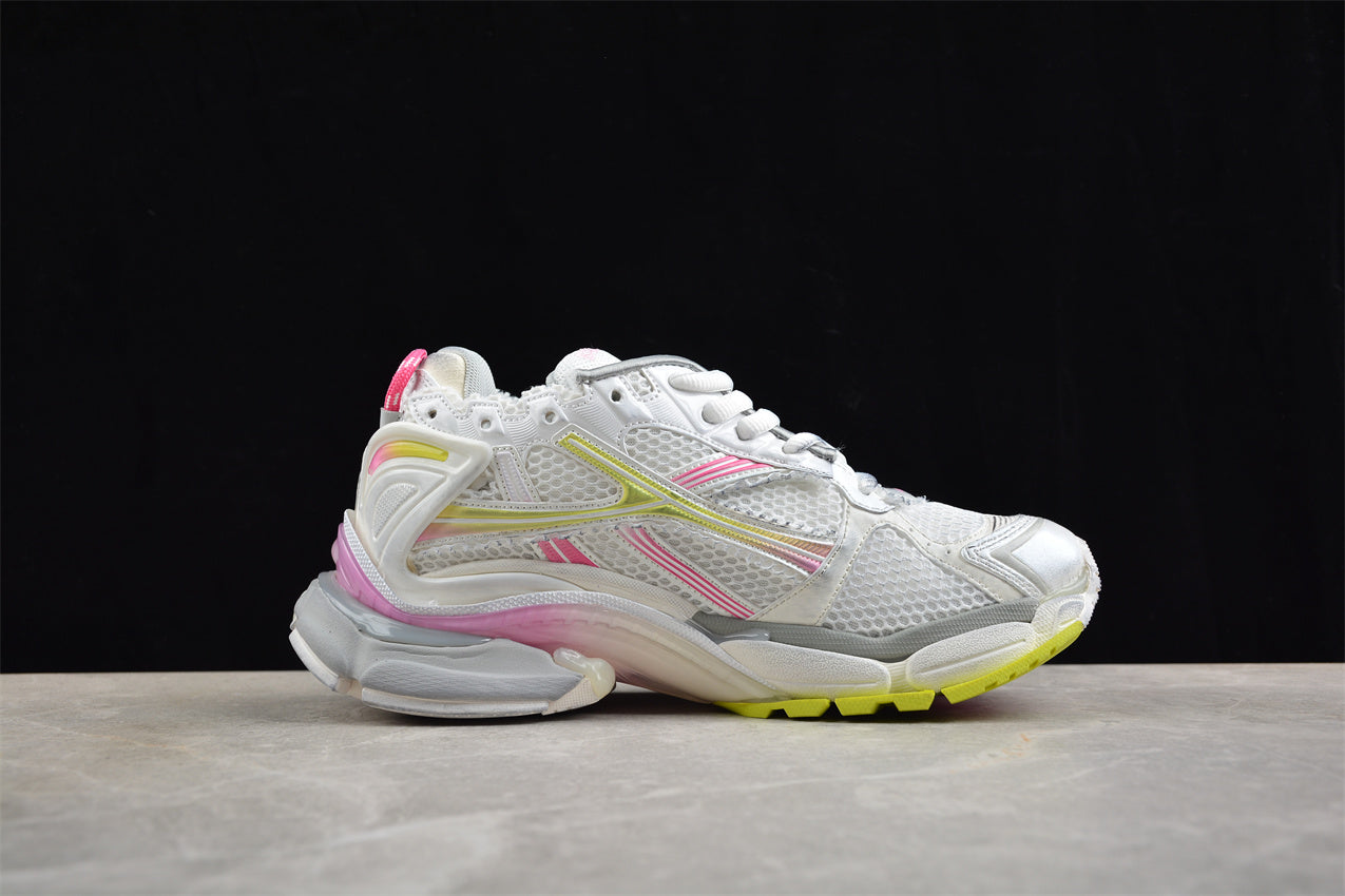 Balenciaga Women's Runner Gradient Sneaker in White/Pink/Grey/Neon Yellow - Best Reps Website 2025