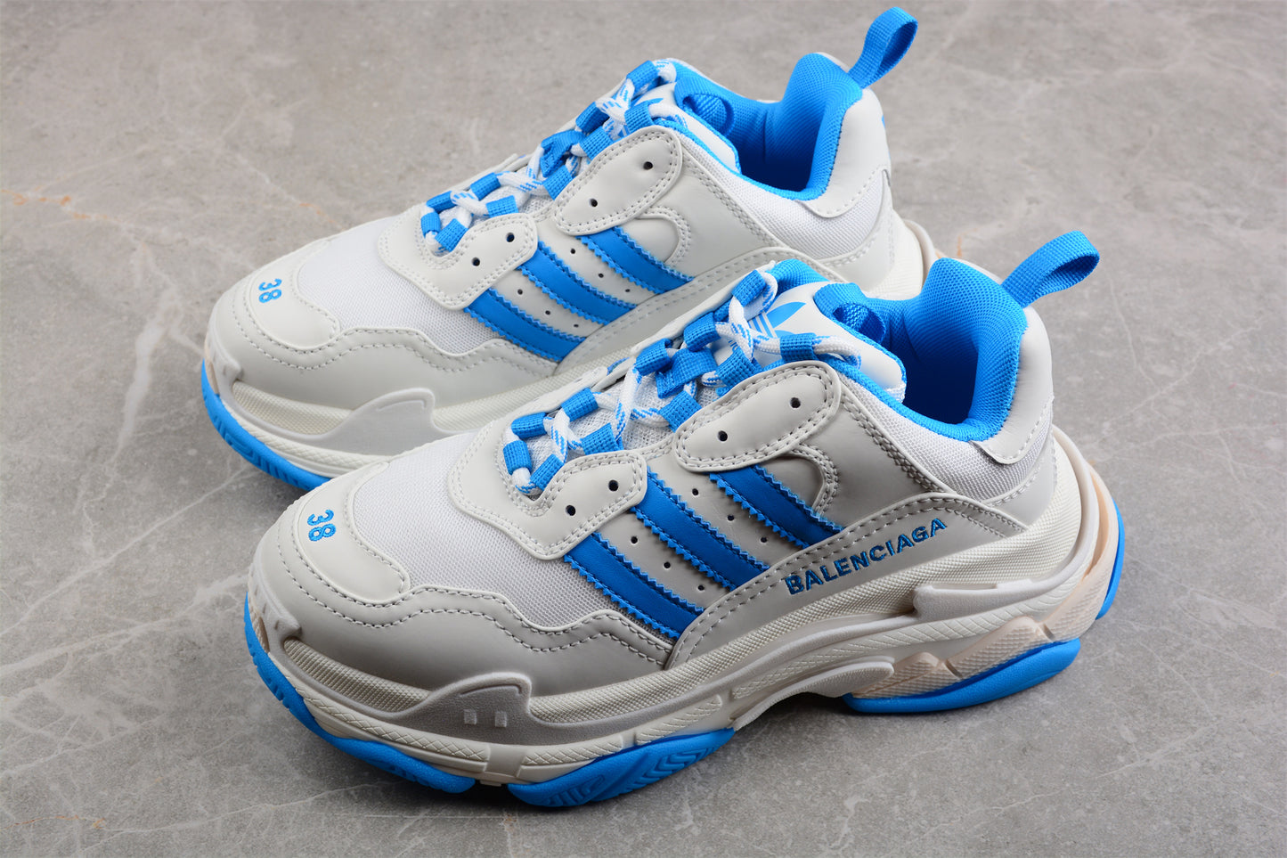 Adidas x Balenciaga Triple S – White / Blue - Best Reps Website 2025