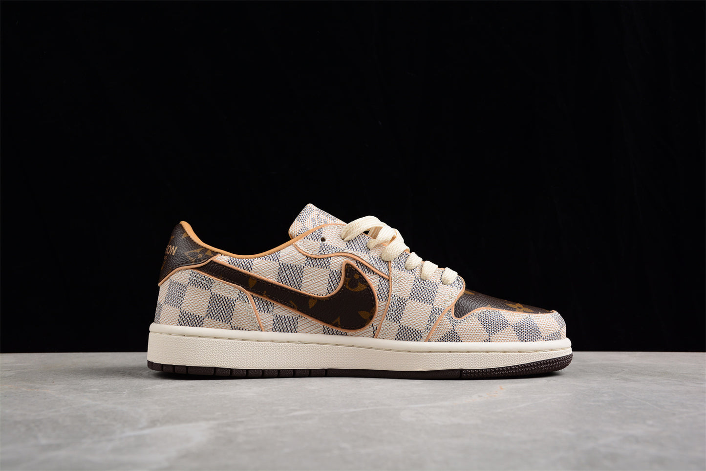 Air Jordan 1 Low OG Custom "Damier Azur/Brown/LV Monogram" - Best Reps Website 2025